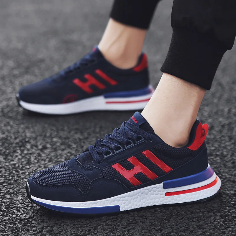 2019 Men Shoes Summer Sneakers Breathable Casual Fashion Lace Up Mens Mesh Flats Shoe Basic | Обувь