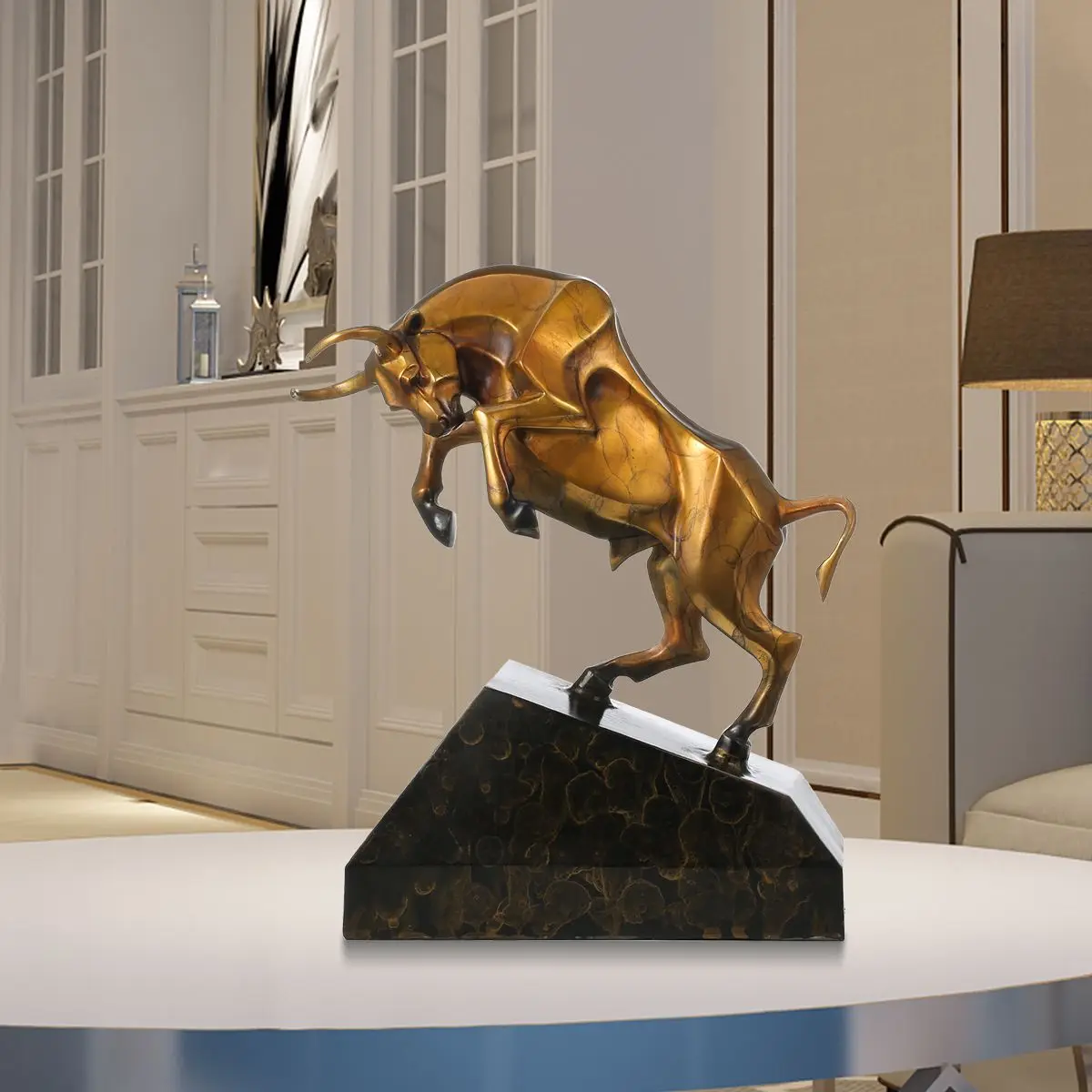 Металлическая скульптура китайский стиль скот неудержимый ручная работа