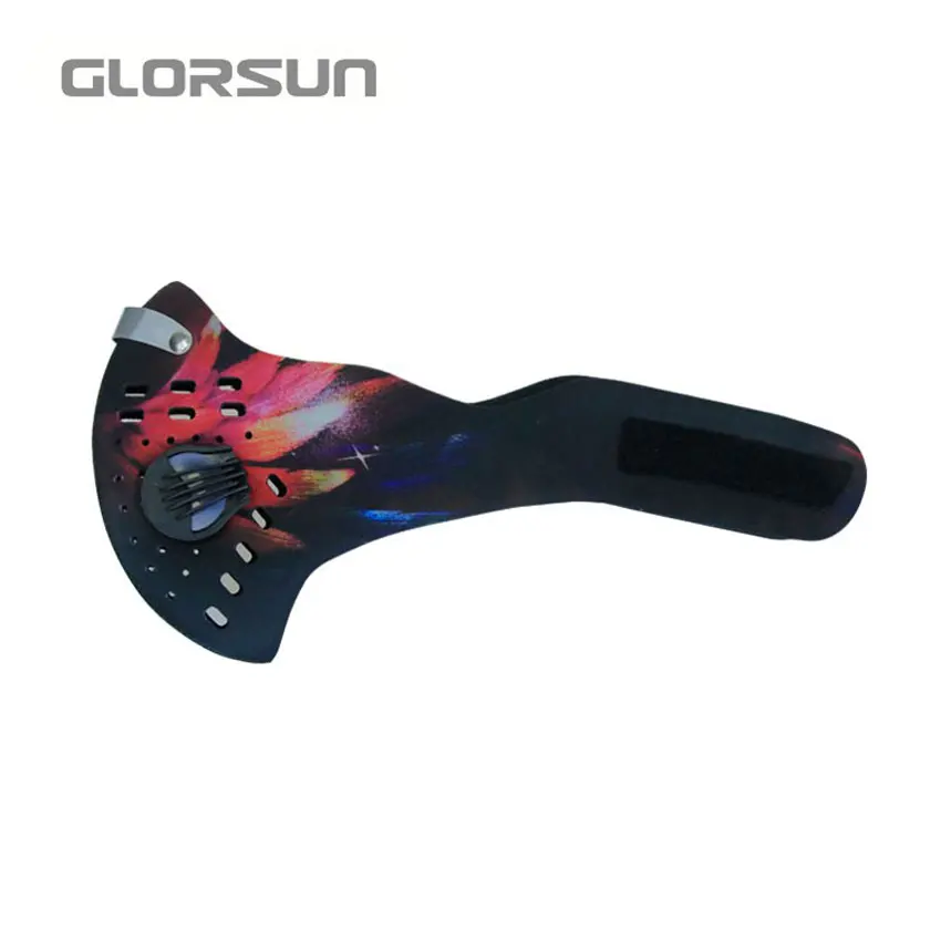 005E04502 GLORSUN маска против пыли n99 неопрен n95 смога туман мотоцикл езда лицо рот черный на заказ n99 pm2.5 тренировочная Спортивная маска - Цвет: 005E04502