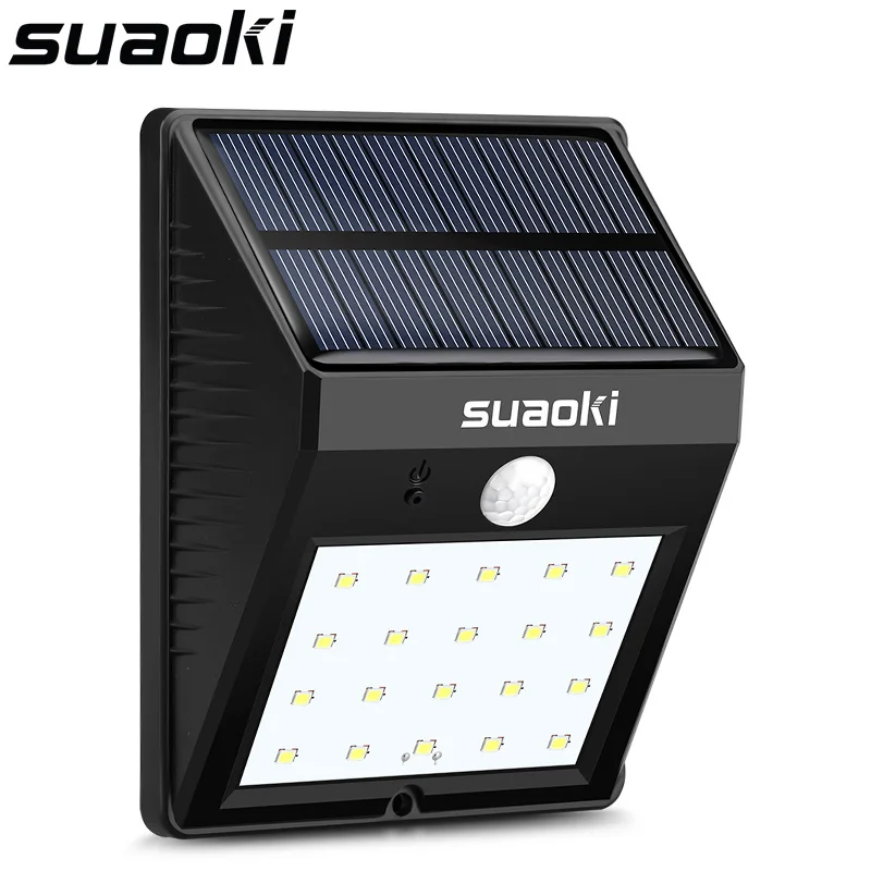 Suaoki лампа на солнечной батарее с датчиком движения 20 LED 800mAh перезаряжаемая