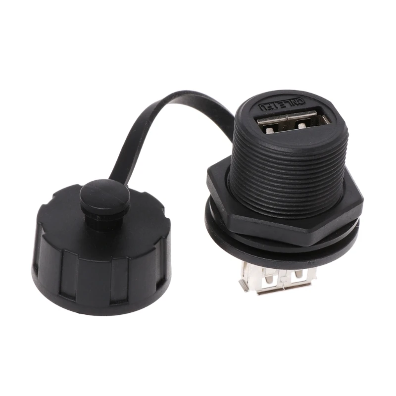 USB гнездовая розетка адаптер питания монтажный в панель Разъем Удлинитель USB 2,0 водонепроницаемый разъем IP67 с крышкой