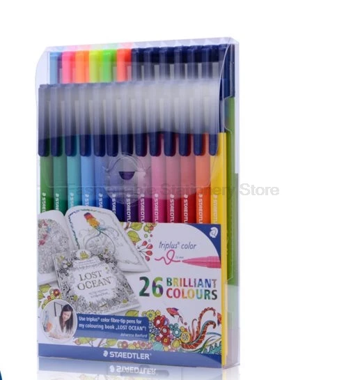 STAEDTLER 323 TB26JB цветные акварельные маркеры, маркеры, школьные канцелярские принадлежности, офисные принадлежности, маркеры для рисования, 26 цветов - Цвет: 323 TB26JB