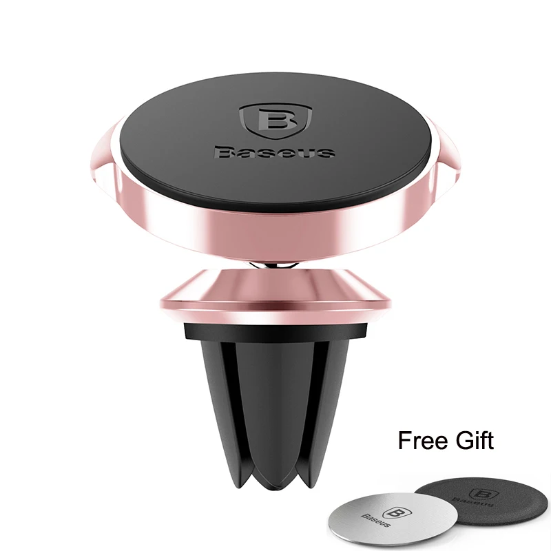 Air Vent Rose Gold Baseus магнитный автомобильный держатель для телефона на магните для iPhone Xs Max X samsung S9 S8 магнитный автомобильный держатель для мобильного телефона, gps мобильного телефона Поддержка - Цвет: Air Vent Rose Gold