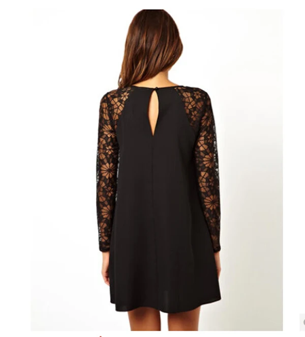 Vestidos 2015 Summer Style New Fashion Women's Sexy Lace Dress Knee-length O neck Casual D003 | Женская одежда