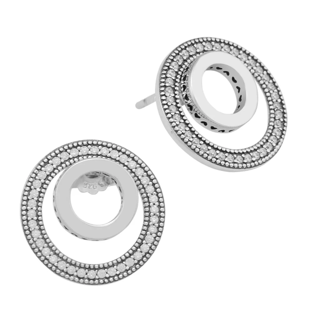 Серьги-гвоздики Forever Signature 100% 925 пробы-серебро-ювелирные изделия Бесплатная