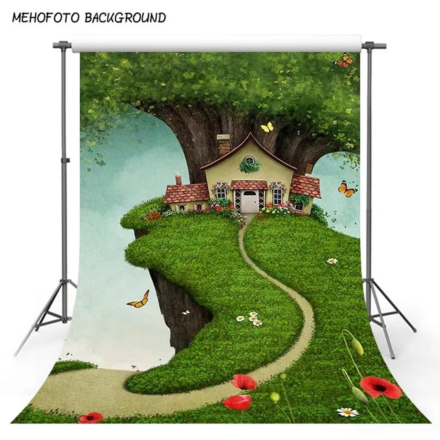 Виниловый фон для фотосъемки с цифровой печатью сказочный изображением леса