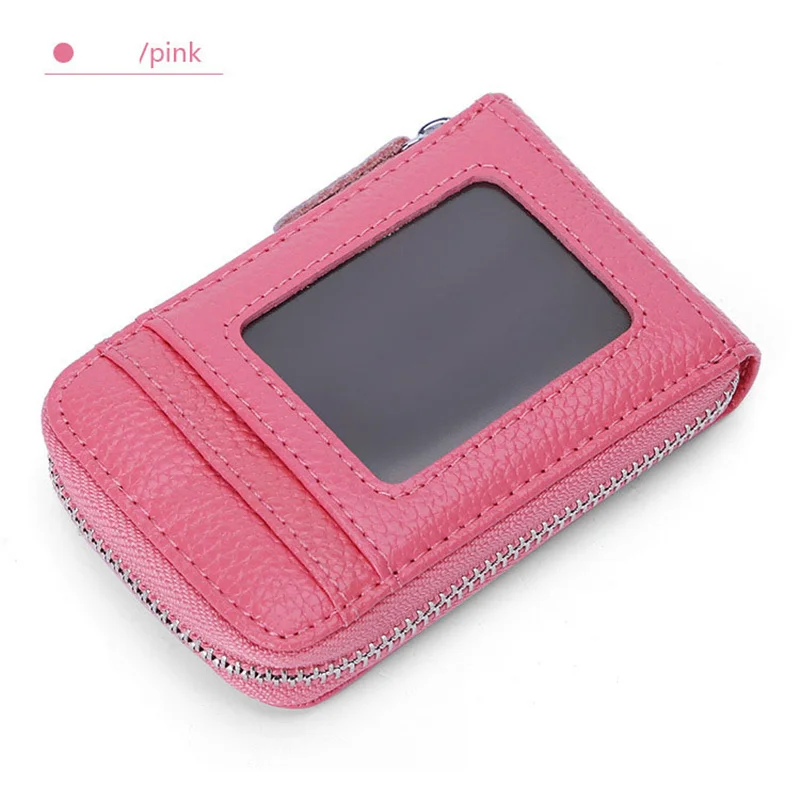 Женский держатель для карт из натуральной кожи бумажники кредитных подушка |