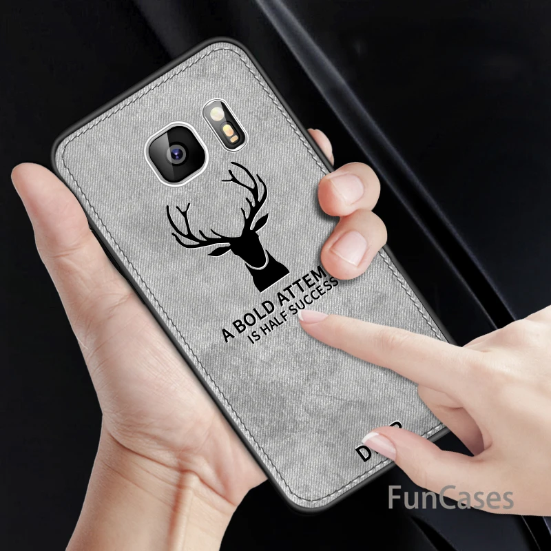 Тканевый чехол для samsung Galaxy S7 край классический ткань Матовый Мягкий Твердый