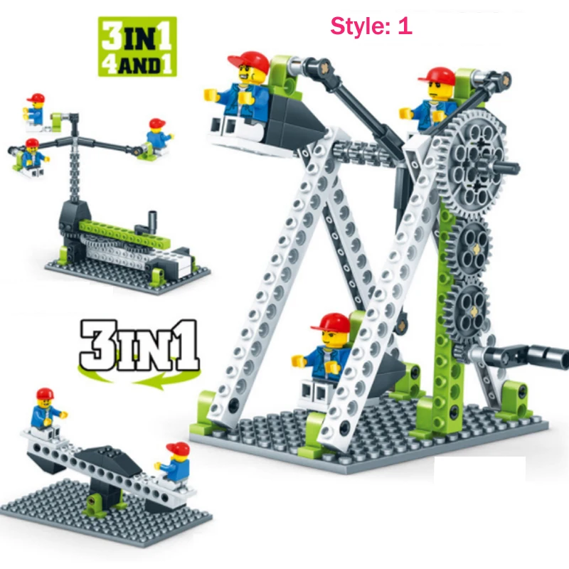 Обучающие строительные блоки LWKO 4 в 1 для детей пластиковые Legoe игрушки Brinquedos Для