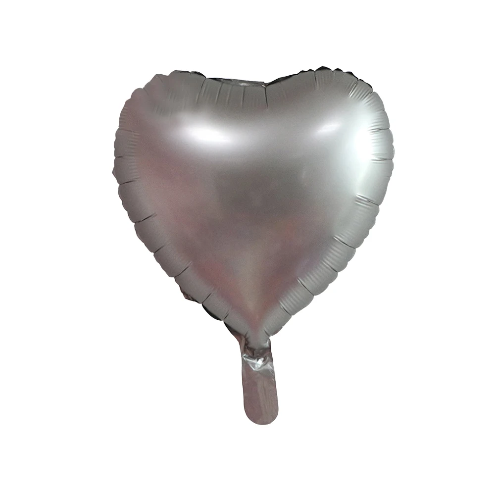 metal silver heart 1 шт сердце и звезда 18 дюймов красочные фольгированные шары воздушные гелиевые глянцевые металлические цвета воздушные шары "сделай сам" для украшения дня рождения/свадьбы - Цвет: metal silver heart