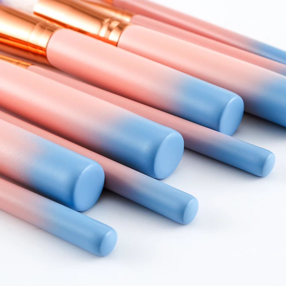 Набор кистей для макияжа 10 шт. основы пудры теней румян растушевки контура веер