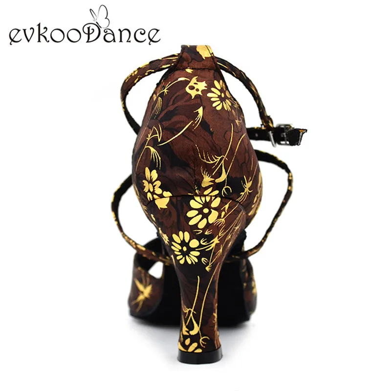 Новый стиль каблук высотой 8 см новая атласная танцевальная обувь для сальсы с