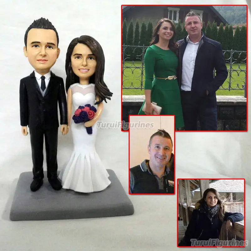 OOAK custom bobblehead куколки статуэтки для свадебной пары тортов tpper Свадебные