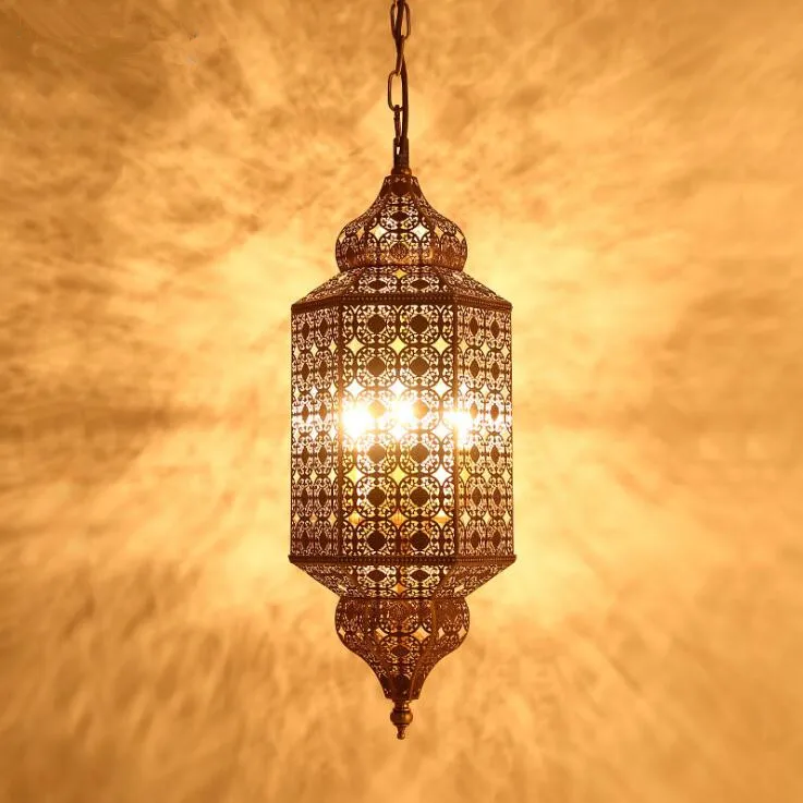 

All-copper vintage hand-carved carved pendant lamp restaurant chandeliers court study lamp.E14*3,AC:110-240V.