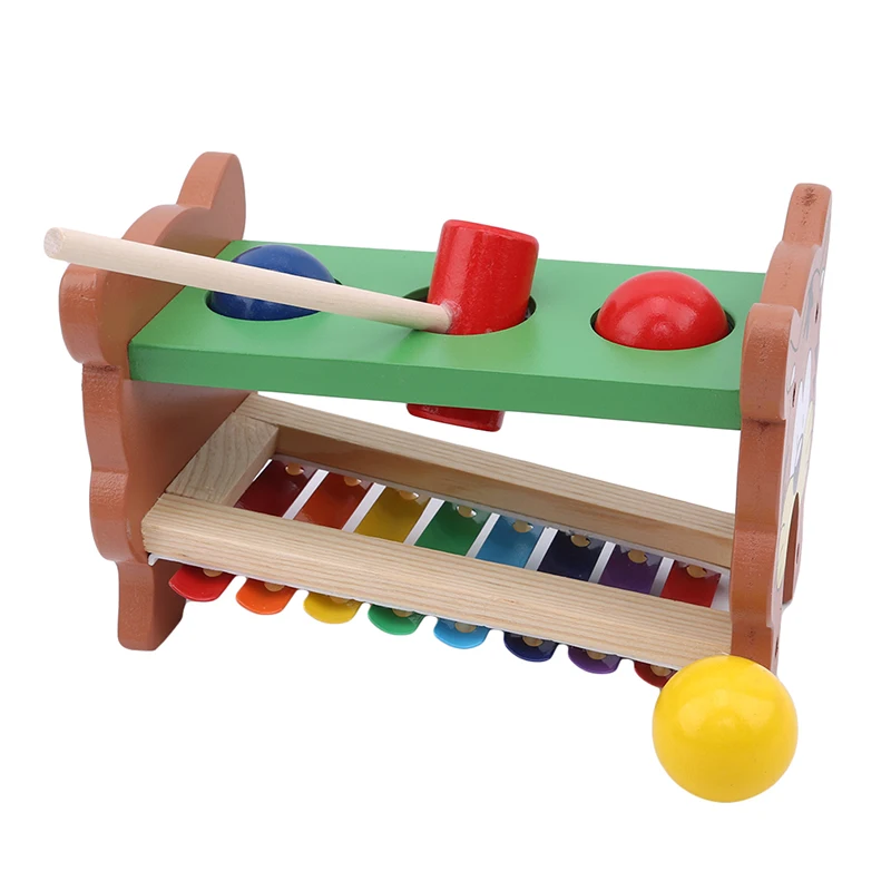 Деревянные музыкальные ударные инструменты 2 в 1 для детей раннего развития с