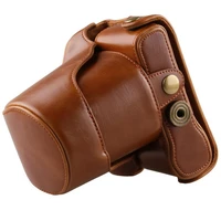 brown color camera bag leather case pouch cover for fujifilm fuji x m1 x a1 xm1 xa1 16 50mm lens