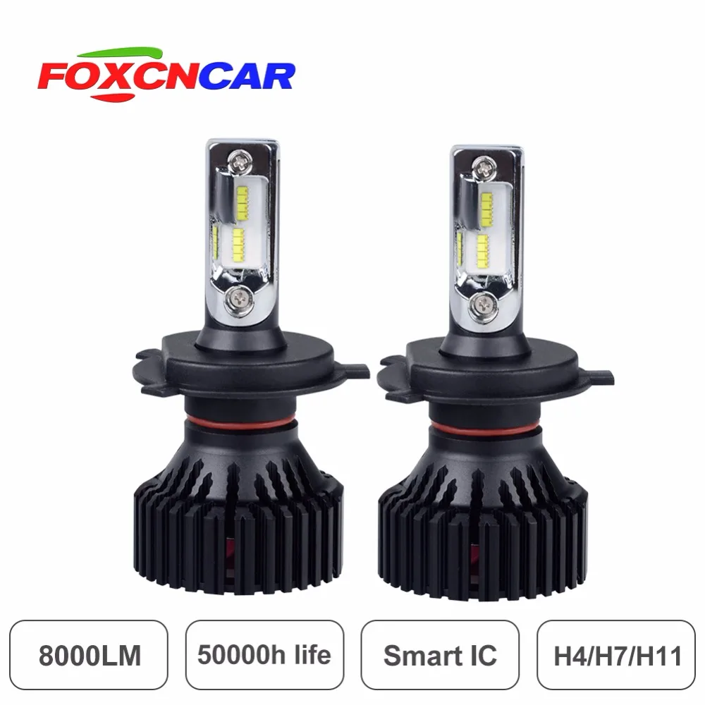 Foxcncar H11 H4 H7 умная ИС (интеграционная схема) светодиодный фары лампы 150 м Диапазон 60