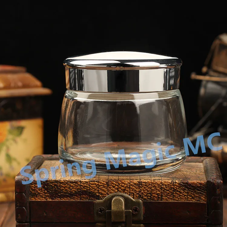 Новые прозрачные стеклянные бутылки 130 г конфеты с золотой/серебряной крышкой