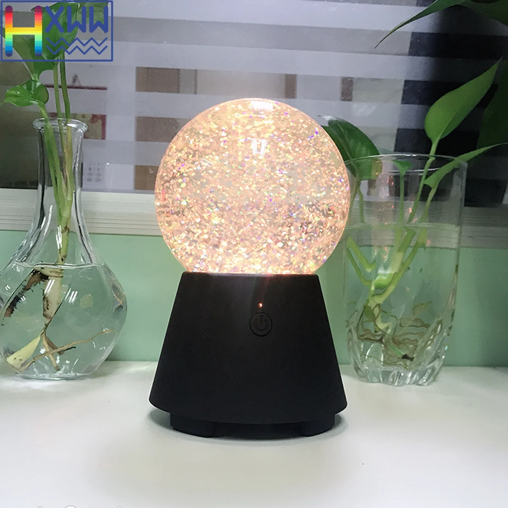 HXWW дешевый хрустальный шар с блестящей водой беспроводной Bluetooth динамик
