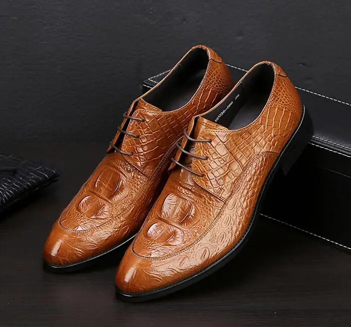 Туфли мужские классические из натуральной кожи на шнуровке заостренный носок