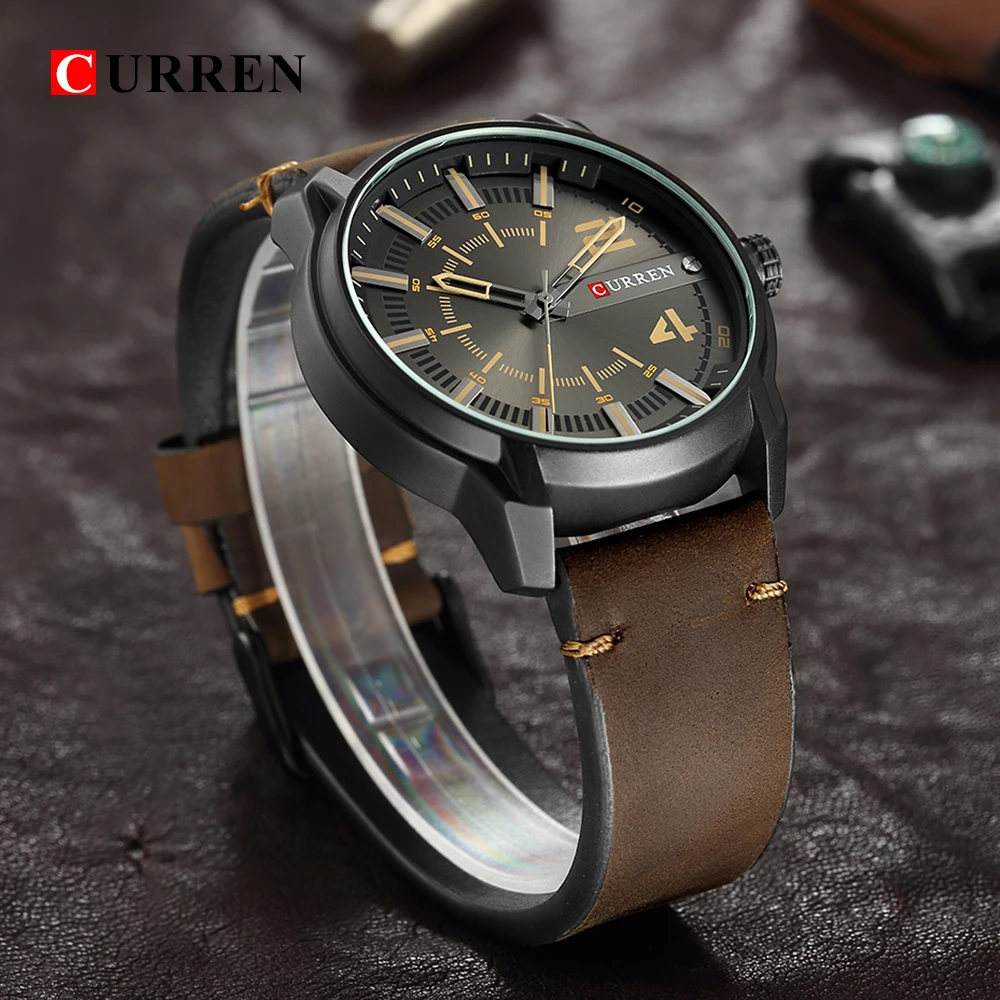 Reloj Hombre CURREN Топ бренд класса люкс модные уникальные кварцевые мужские часы с