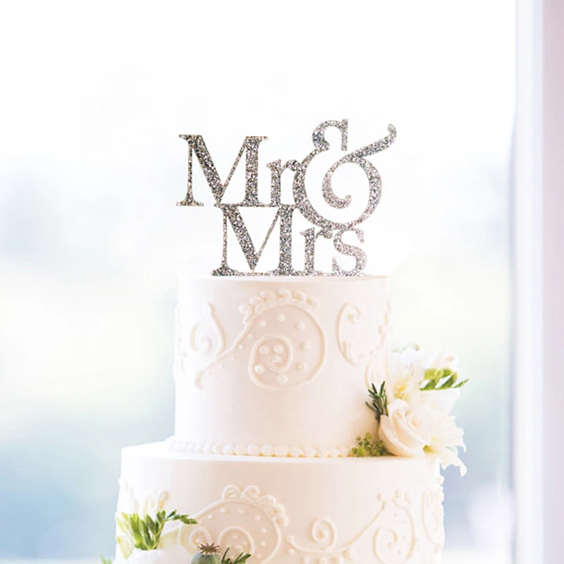 Mr and Mrs торт ко дню Святого Валентина Топпер Свадебные Элегантные украшения для