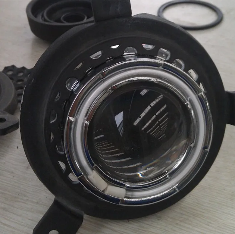 

eOsuns COB angel eye led daytime running light DRL + Fog Light + Projector Lens + fog lamp cover for chevrolet spark