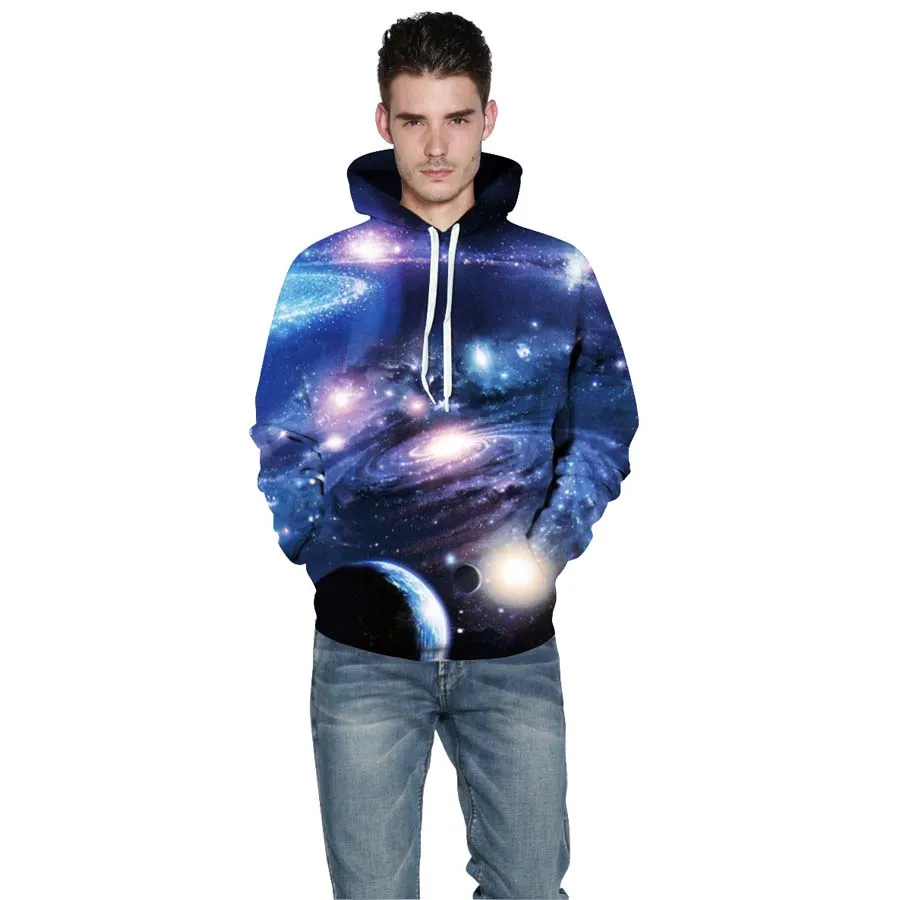 Космическое Пространство Графический 3D Печатные Толстовки и Кофты Sudaderas Chandal Hombre