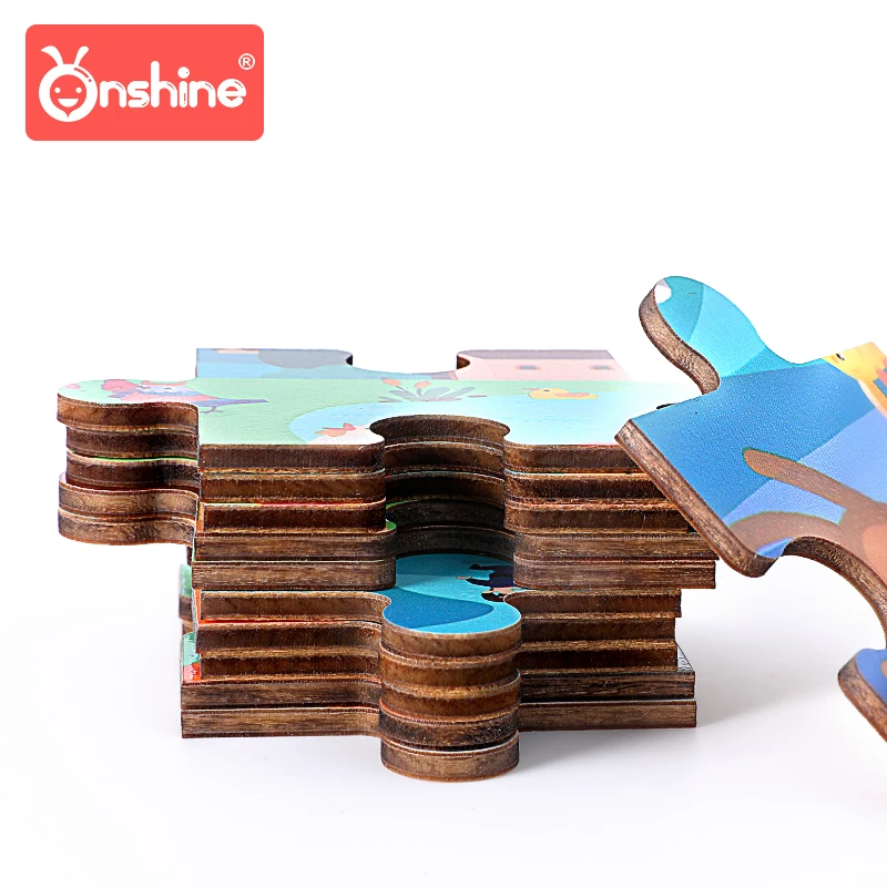 Onshine деревянные головоломки Животные игры детские для образования деревянная