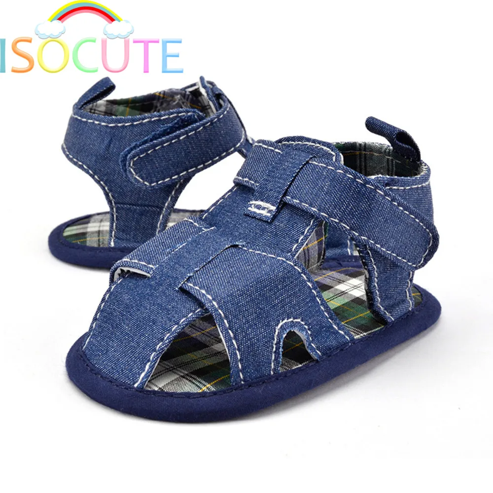 Isocute синего джинсового цвета детские Сандалии для девочек маленьких мальчиков