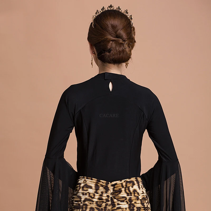 CACARE рубашки для латинских бальных танцев Женский танцевальный Топ танго сальсы с