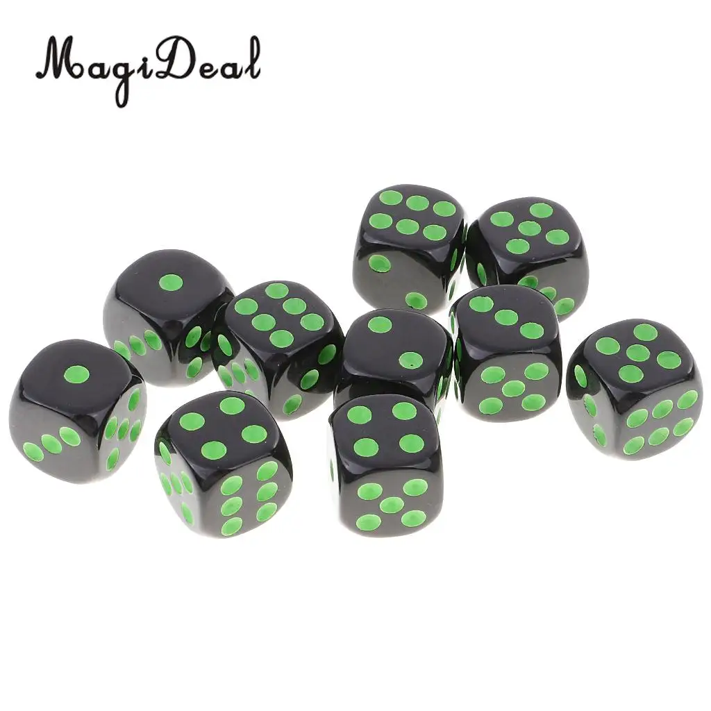 MagiDeal Прочный 10 шт. пластиковый D6 набор игральных костей для подземелий и драконов