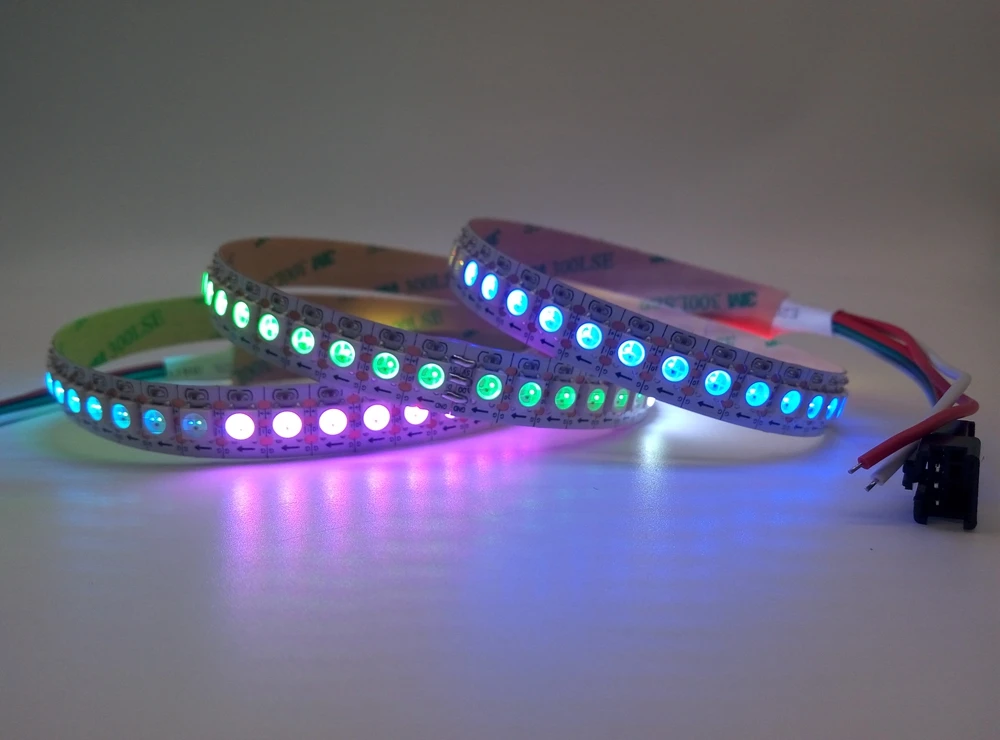 WS2812B Светодиодная лента 1-5m30/60/74/96/144 пикселей/светодиодов/м Smart 5050 RGB Светодиодная лента светильник, черный/белый PCB, WS2812 IC; IP30/IP65/IP67 DC5V