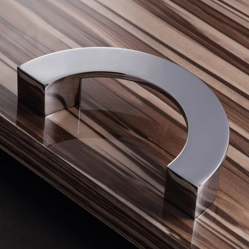 

Chrome Finish Cabinet Handles Silver Zinc alloy Cupboard Pulls Kitchen Handles Drawer Pull Furniture Handles 96mm Hole Spacing
