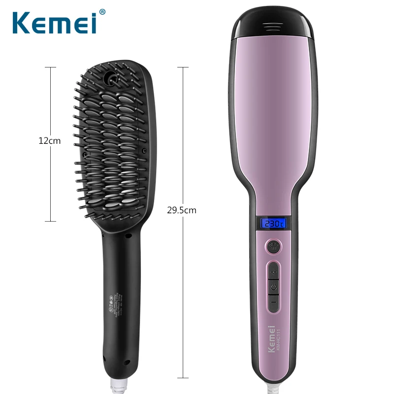 Kemei выпрямитель для волос Электрический паровой спрей Кисточки ЖК дисплей