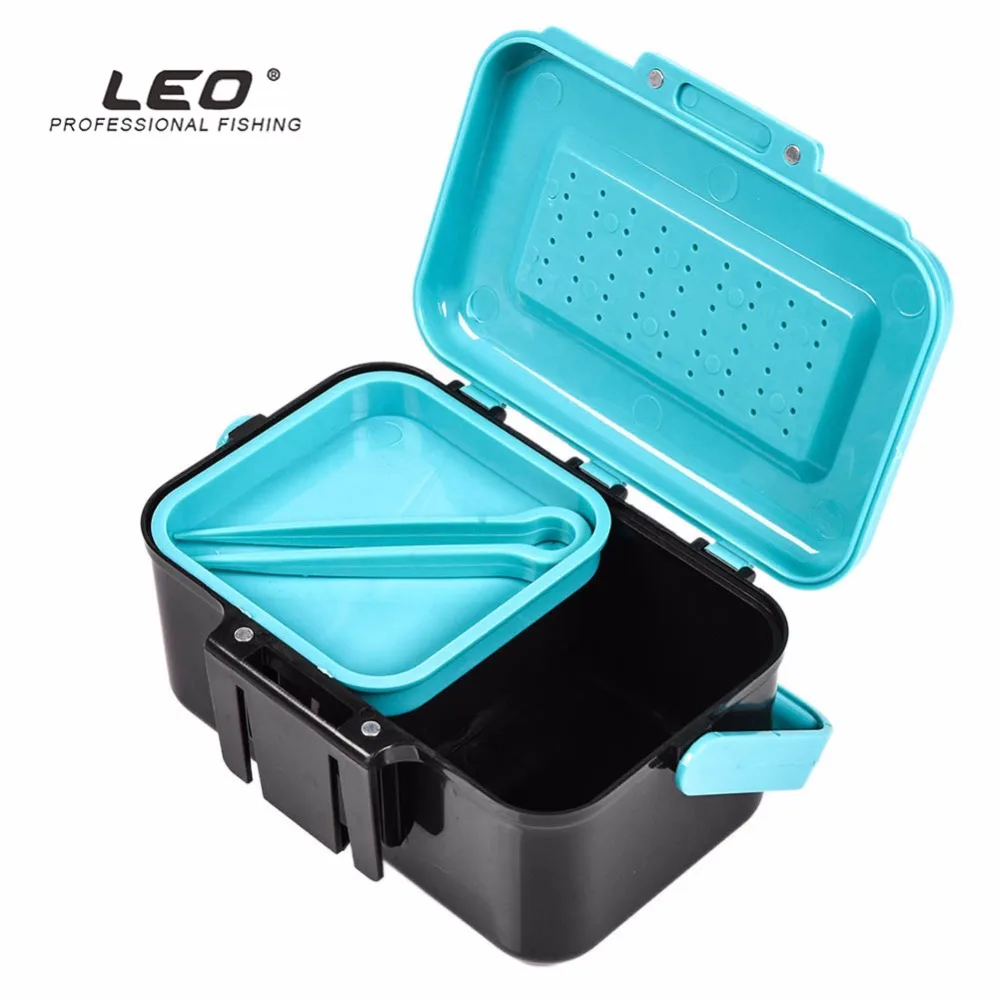 

LEO ABS Plastic Fishing Box Fishing Bait Case Earthworm Worm Lure Tackle Storage Box Portable Live Bait Storage Box