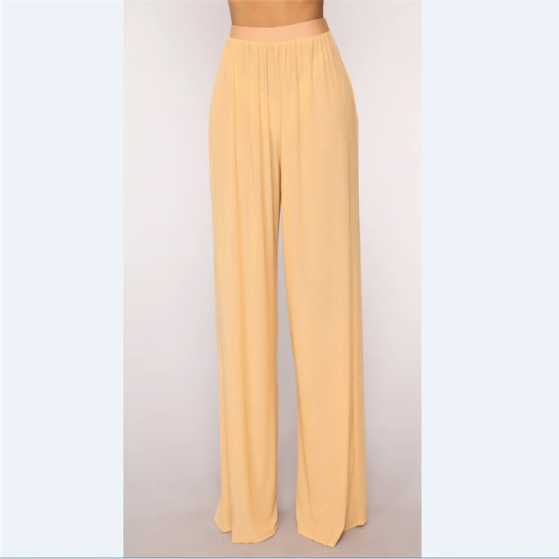 Женские прозрачные брюки с широкими штанинами и высокой талией пляжные Длинные