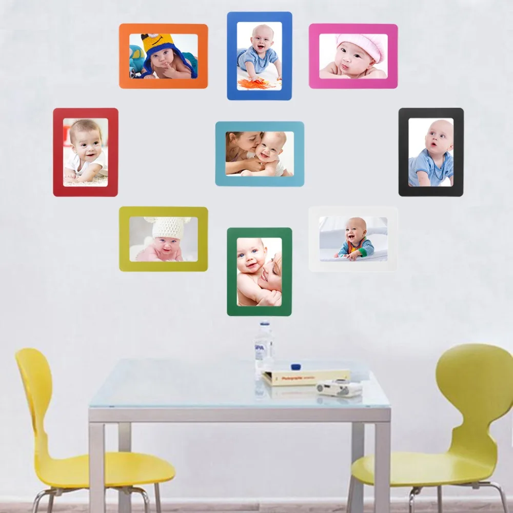 DIY Красочные Магнитная фото рамка магнит на холодильник фоторамка дома Декор в