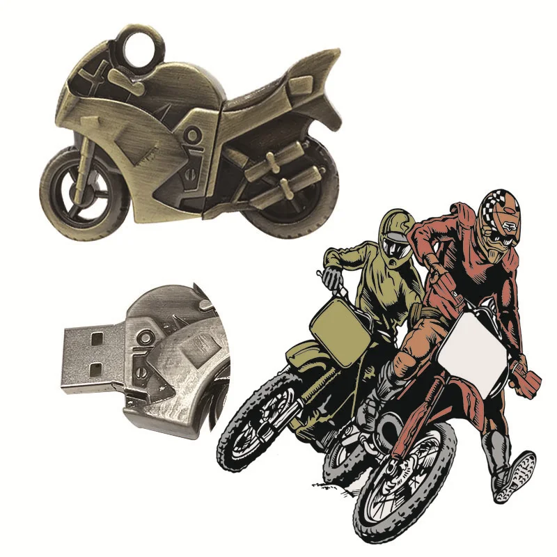 new creative usb flash drive 32gb memory usb 2.0 metal pen drive motorcycle usb stick 4gb 8gb 16gb 64gb pendrive gift wholesale