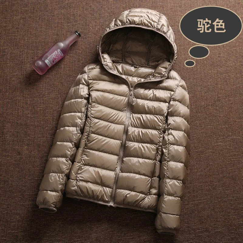 Женский ульсветильник пуховик на 90% белом утином пуху с капюшоном|hooded down|hood hoodhood
