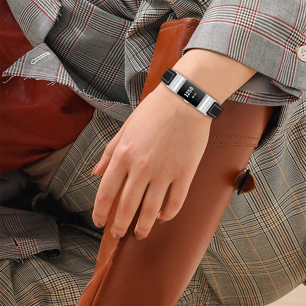 Joyozy кожа сменные ремешки для FitBit charge 2 полосы Сменные Смарт часы Пряжка из нержавеющей стали для зарядки 2 диапазона
