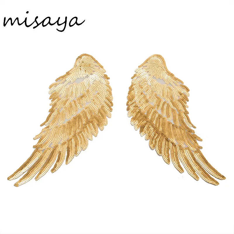 Misaya (1 пара) блестки золотистые/Серебристые патчи кружево с блестками золотистые