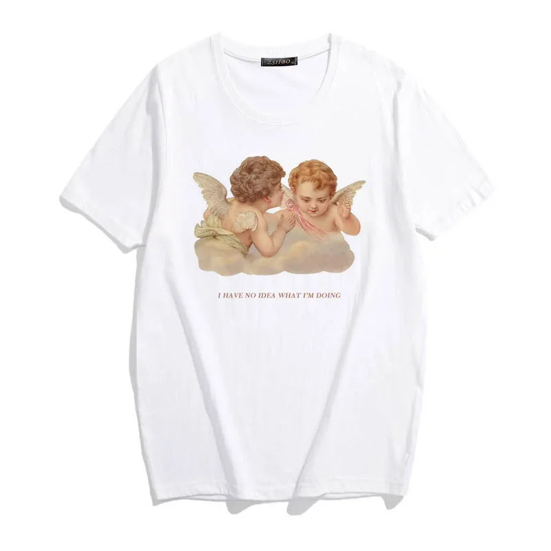 Женская футболка повседневная летняя с надписью ulzzang angel | одежда