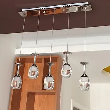 

modern crystal lighting chandelier 5 Lights Red wine glass chandelier for dining room crystal chandelier Free shipping