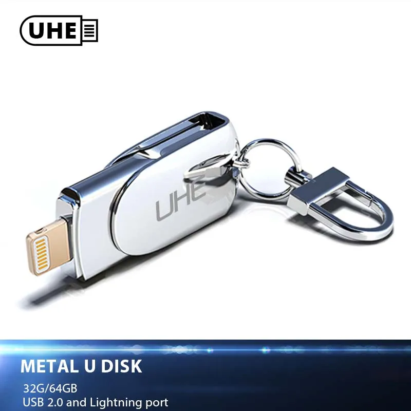 UHE USB Flash Drive 32GB 3.0 Pendrive For PC Metal flash disk for Iphone 8 plus pen drive personalizado OTG flashdisk | Компьютеры и