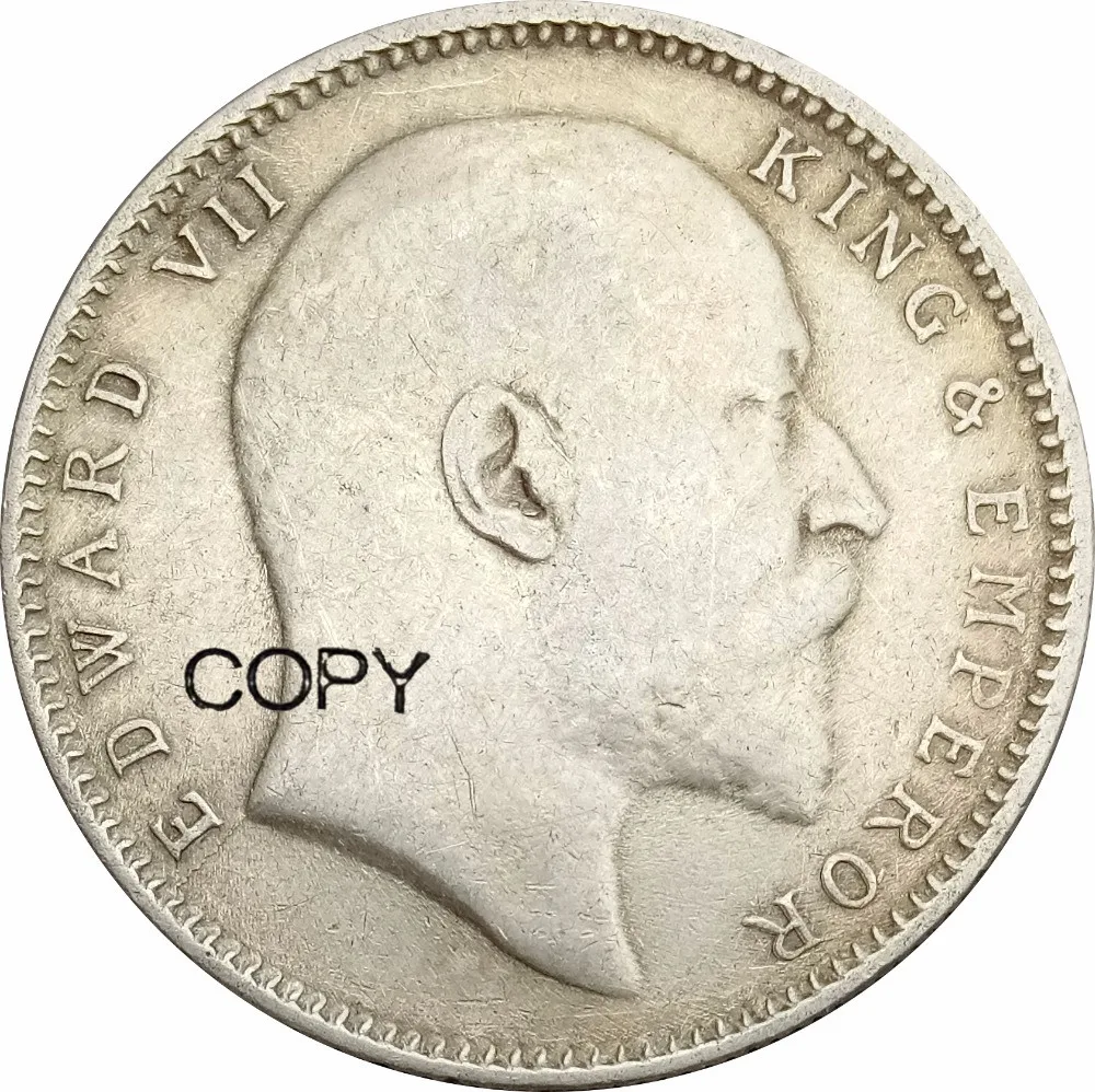 Индийская британская Эдварда VII одна рупия 1904 90% серебряные копии монет|coin coins|coin