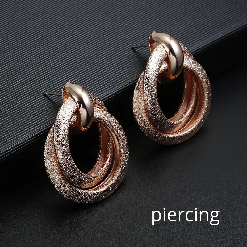 rose stud Прочные металлические золотые серьги-клипсы для женщин без пирсинга, двойные круглые геометрические клипсы в стиле панк, модные ювелирные изделия Brincos - Окраска металла: rose stud