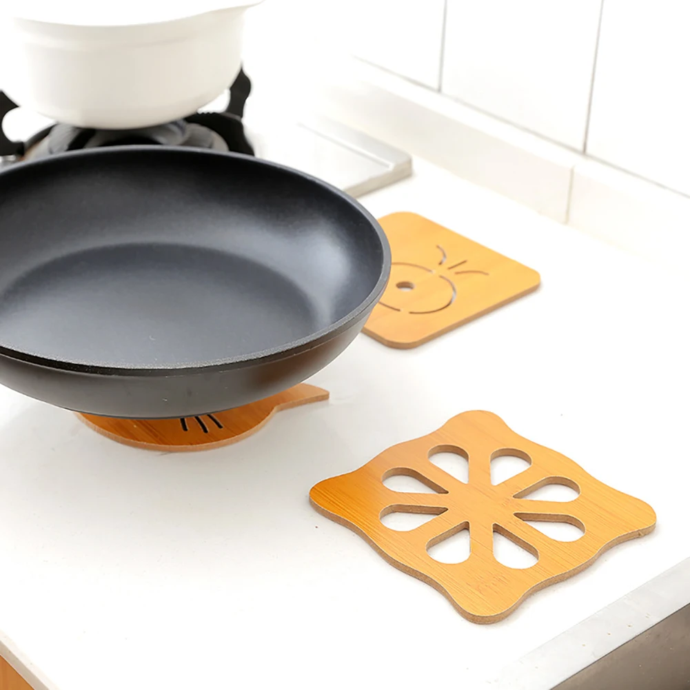 Бамбуковые Подставка под горячее мультфильм милый Placemat пластины коврик для