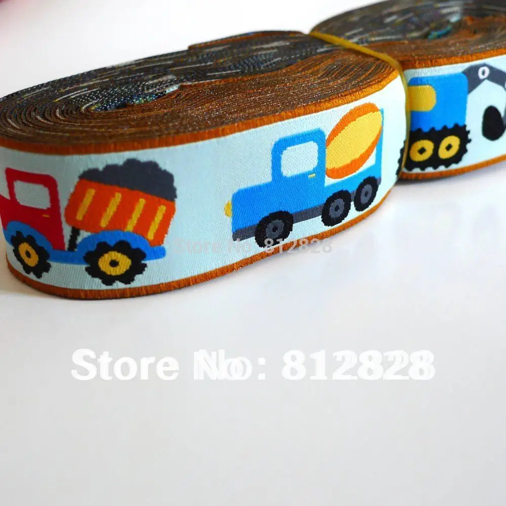 1 1/8 'མ мм Funnky строительные автомобили плетеная лента свободное Цветовое