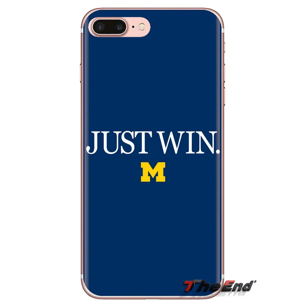 Прозрачный ТПУ чехол для Samsung Galaxy S3 S4 S5 Mini S6 S7 Edge S8 S9 S10 Plus Note 3 4 5 8 9 Michigan Wolverines ice Hockey |